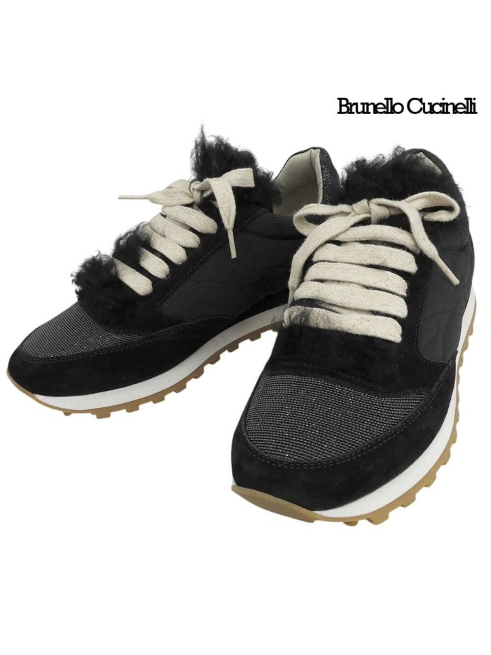 Brunello Cucinelli Moni Less Suede Sneakers Black 36.5